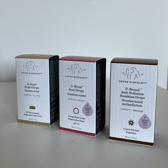 NEW: Drunk Elephant D-Bronzi + O-Bloos + B-Goldi Sunshine Drops - Picture 1 of 7